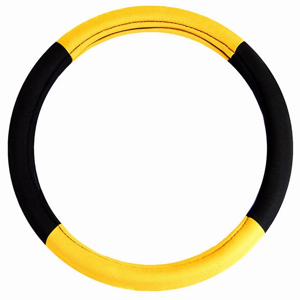 Modernistic Steering Wheel Cover and Seat Belt Pads Yellow
