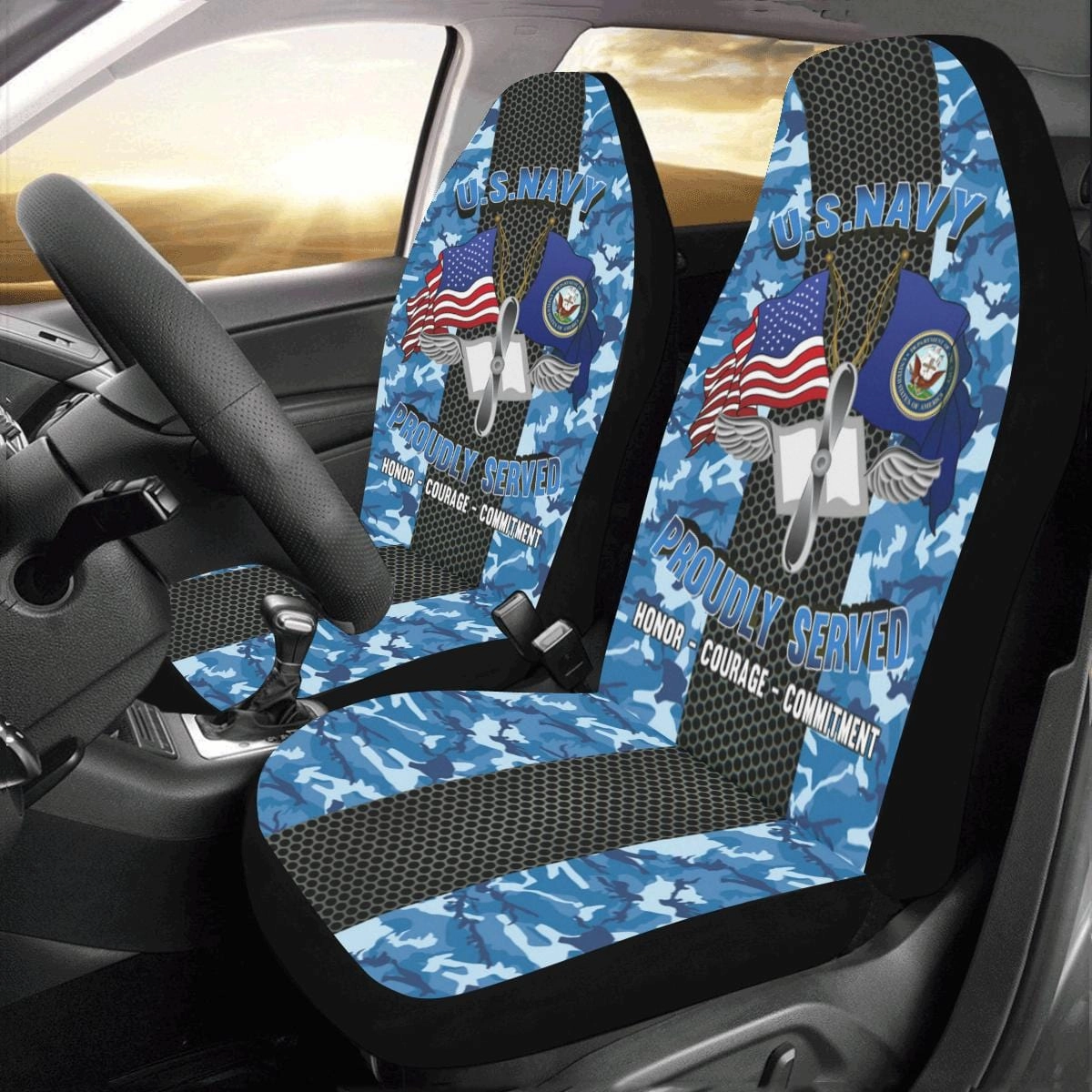 Navy Aviation Maintenance Administrationman Navy AZ Car Seat Covers (Set of 2)