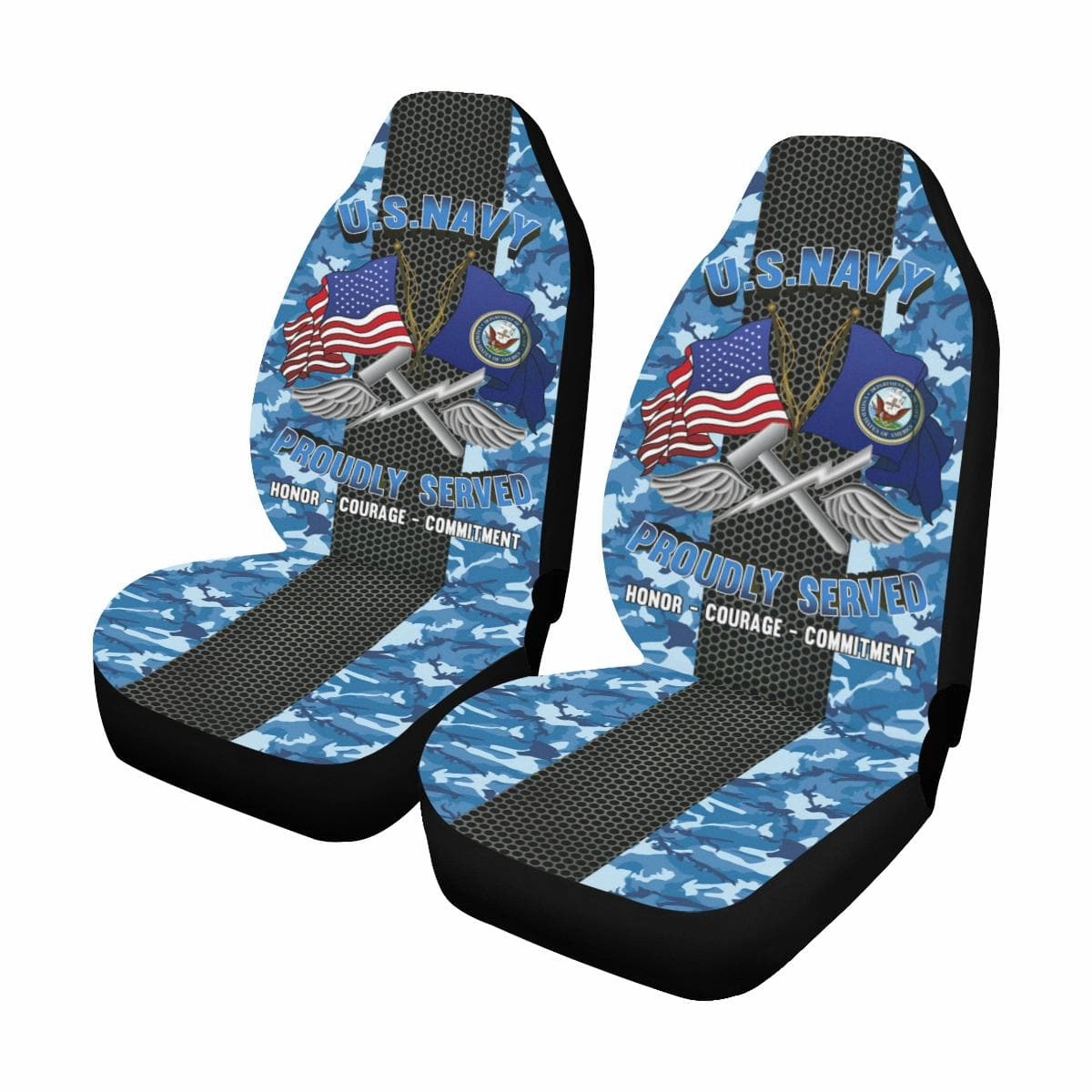 Navy Aviation Support Equipment Tech Navy AS Car Seat Covers (Set of 2)