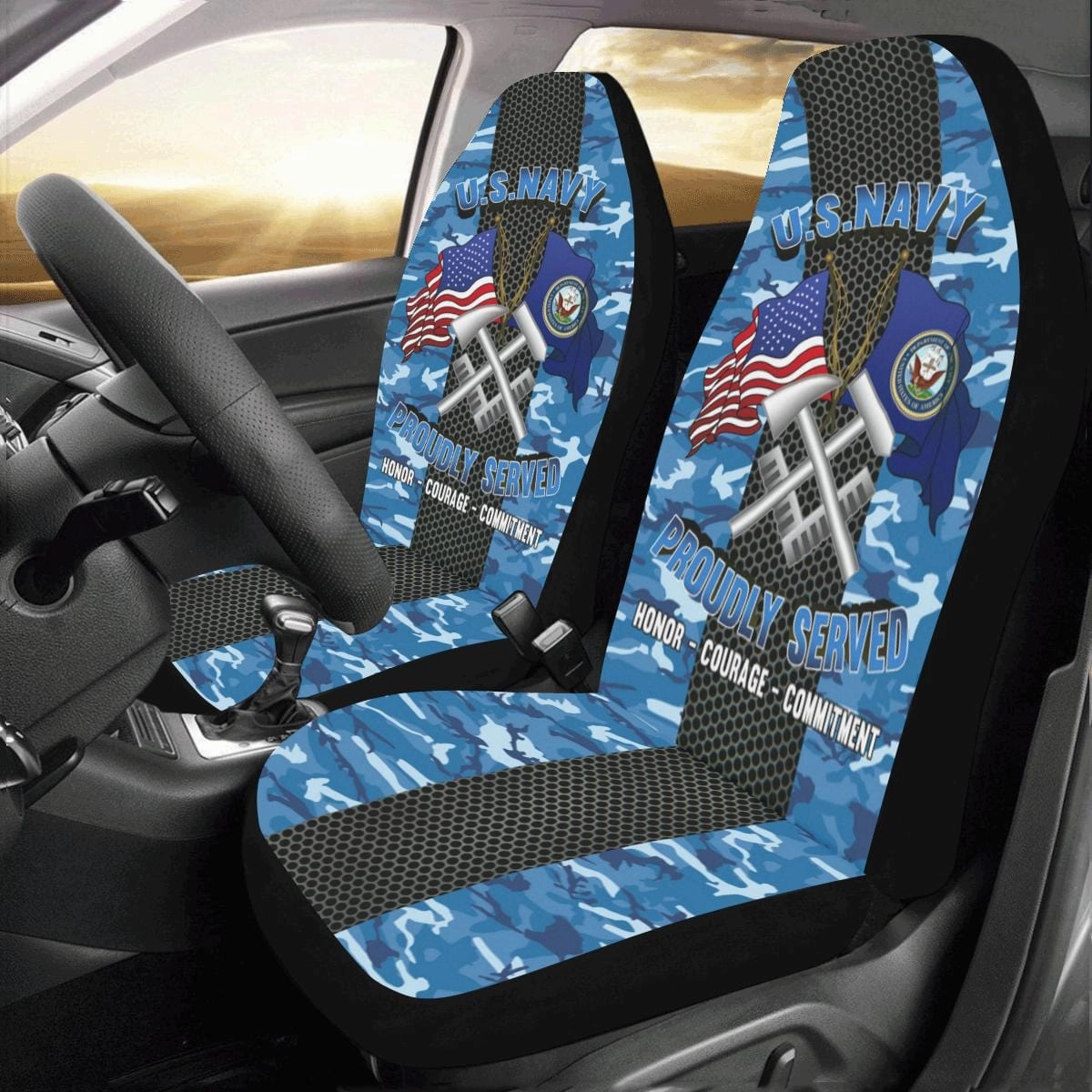 Navy Hull Maintenance Technician Navy HT Car Seat Covers (Set of 2)