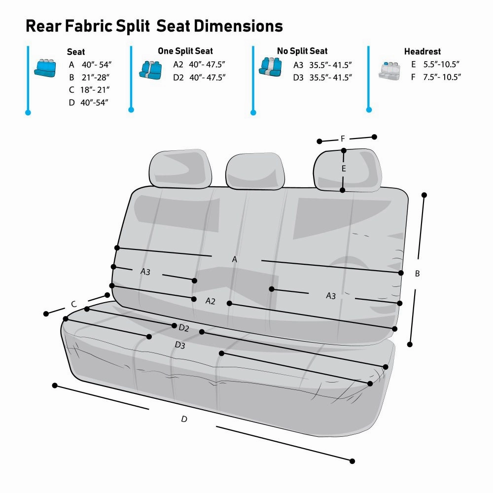 Neoprene Seat Covers - Rear Gray