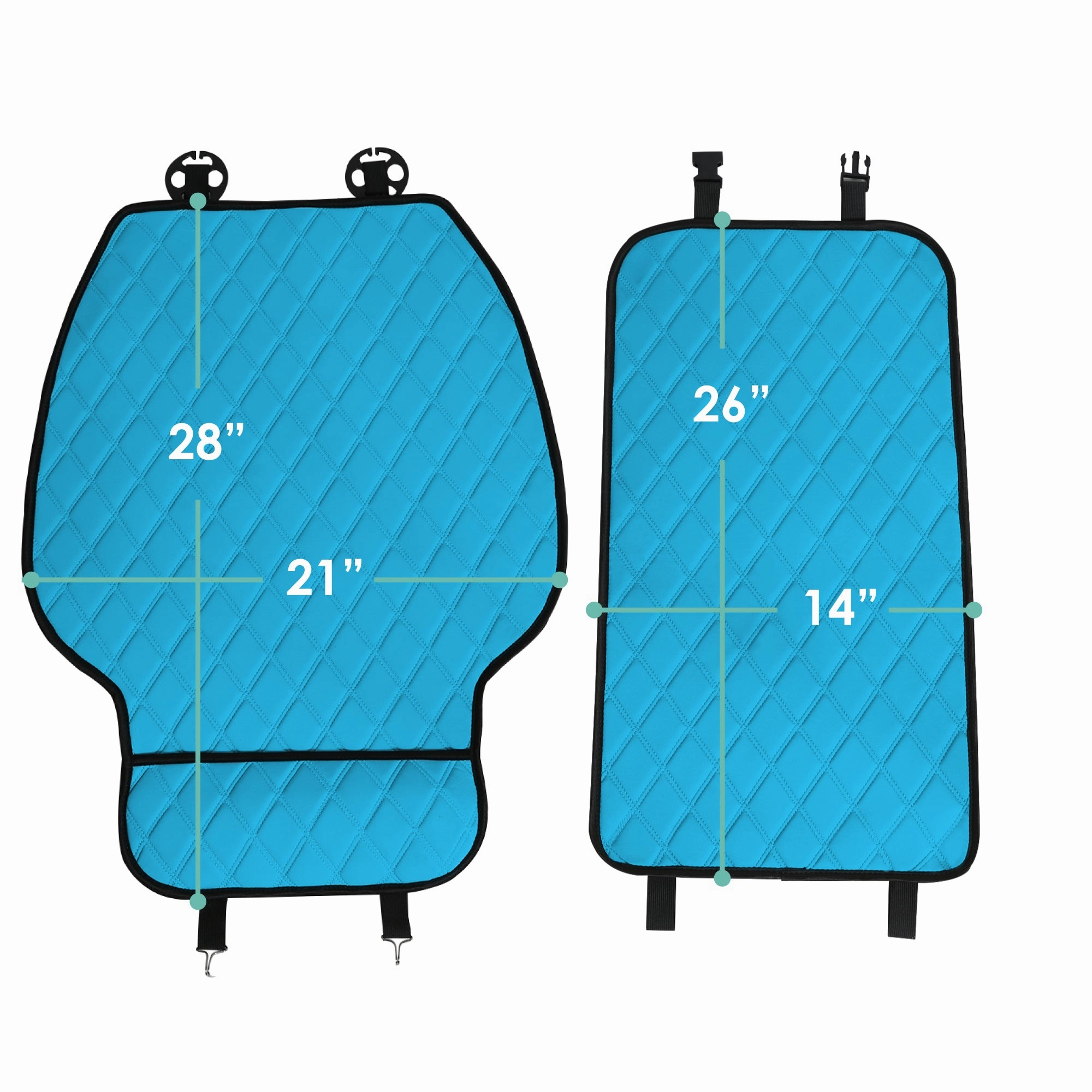 NeoSupreme Seat Protectors - Front Set - 2pc Solid Aqua