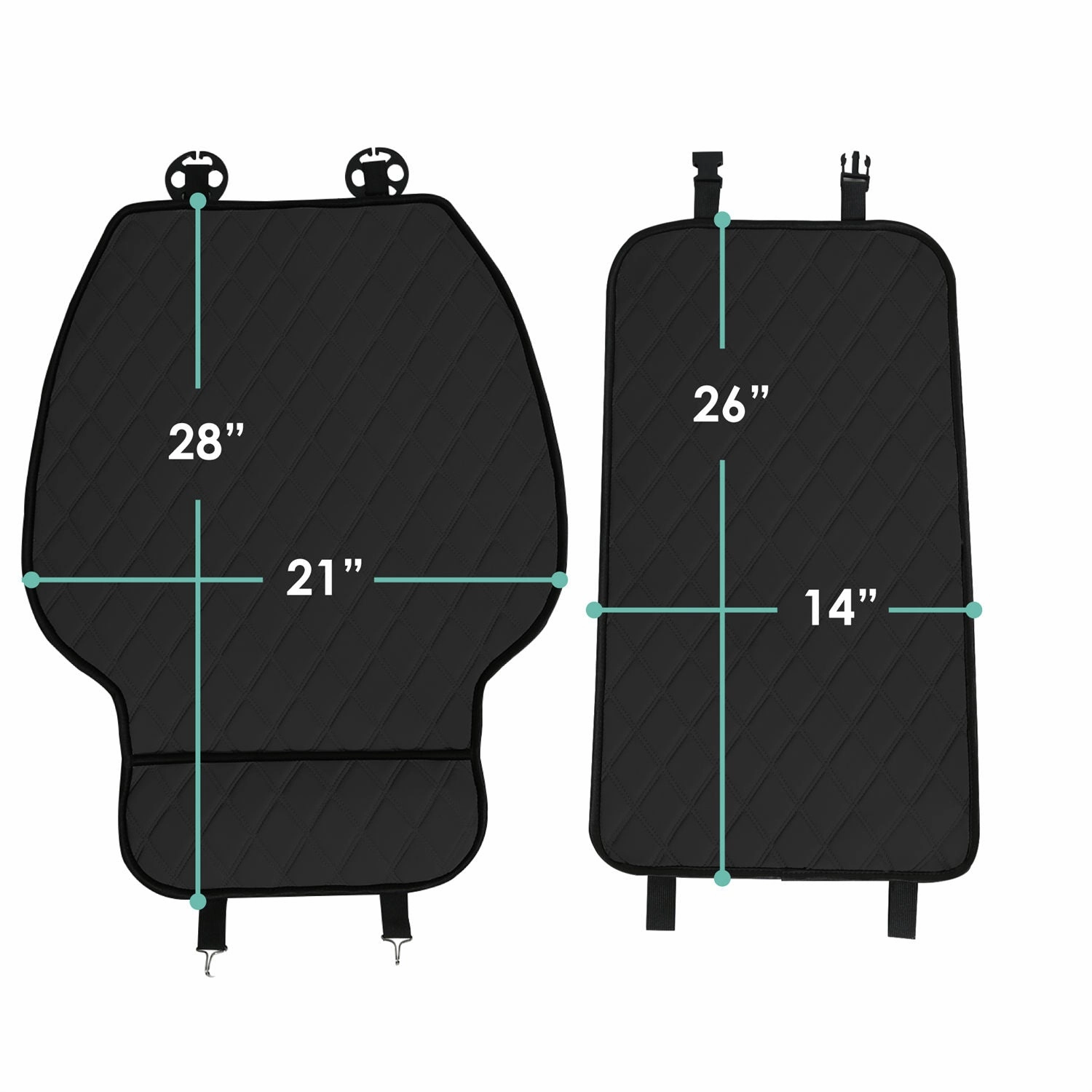 NeoSupreme Seat Protectors - Front Set - 2pc Solid Black