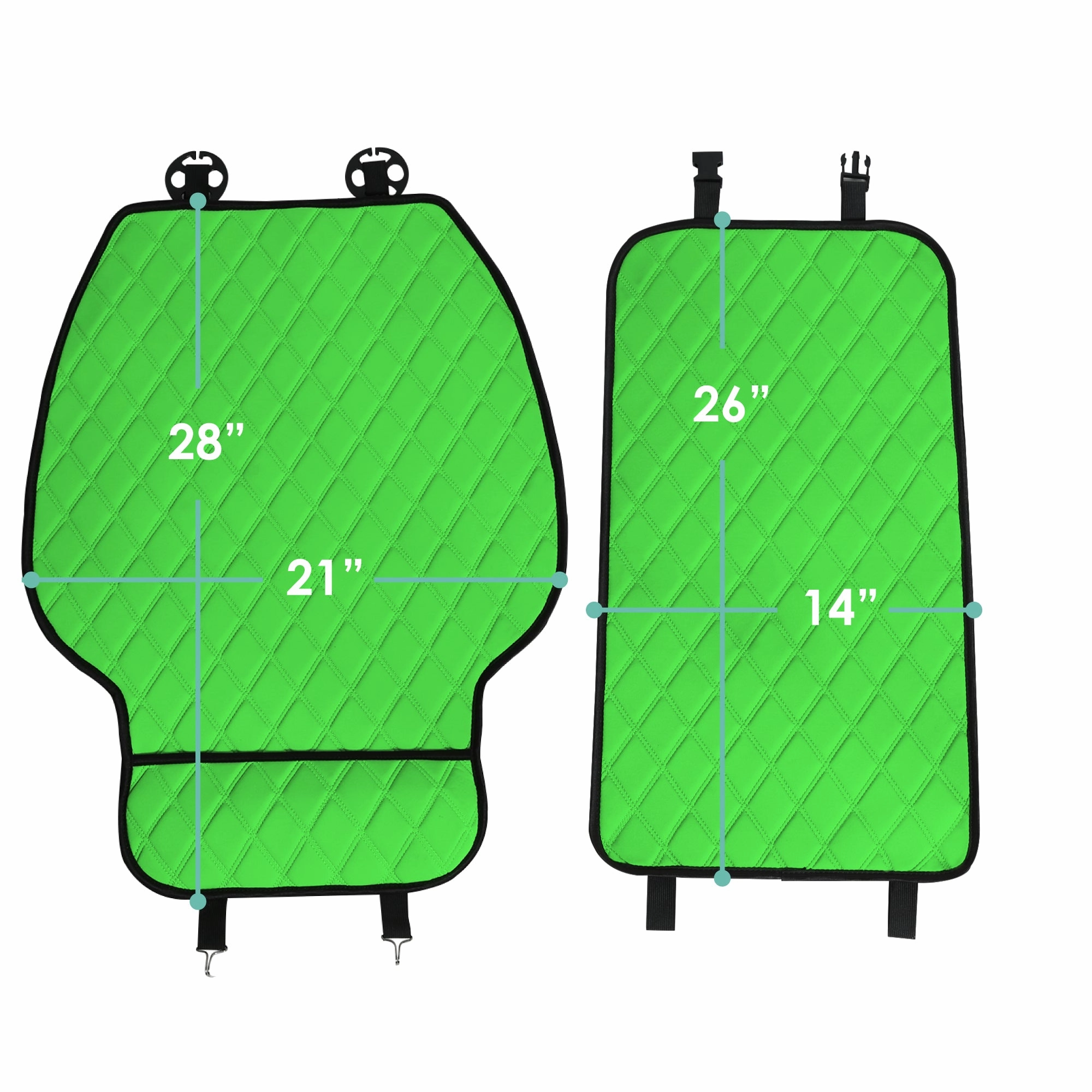 NeoSupreme Seat Protectors - Front Set - 2pc Solid Green