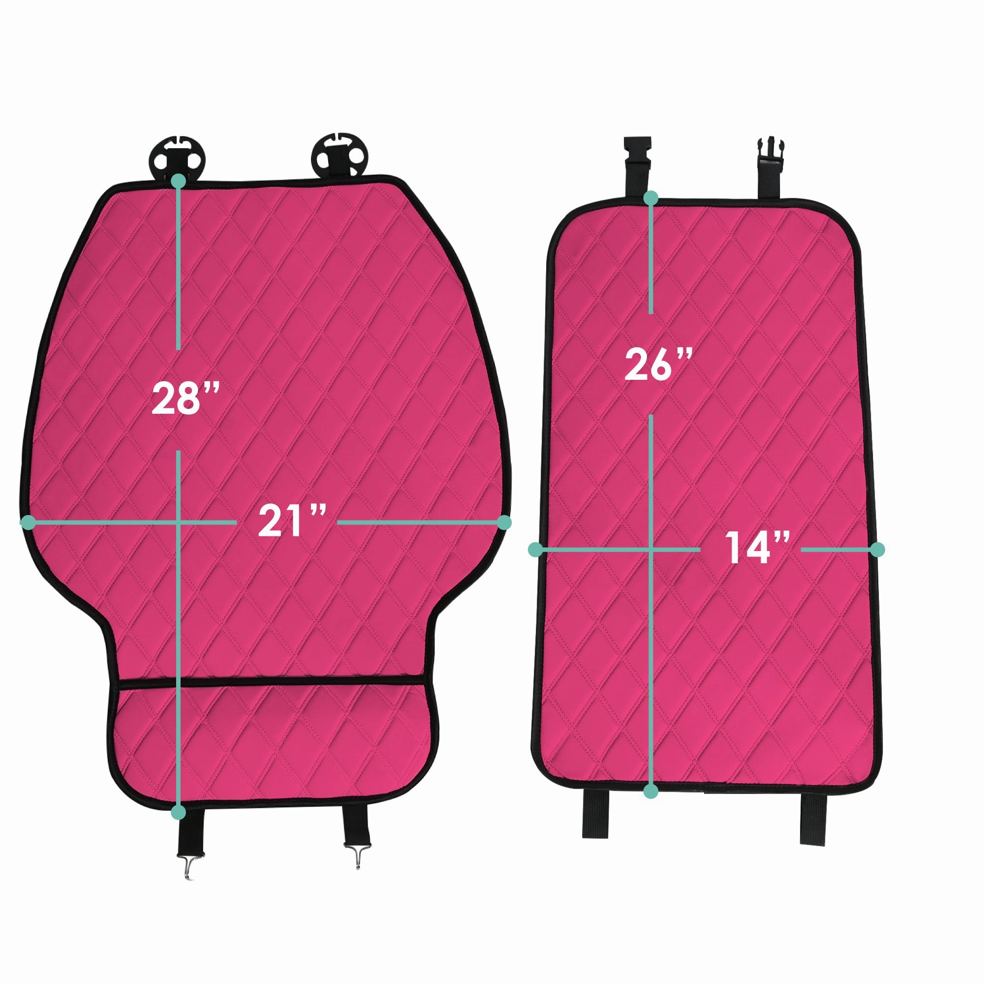NeoSupreme Seat Protectors - Front Set - 2pc Solid Pink