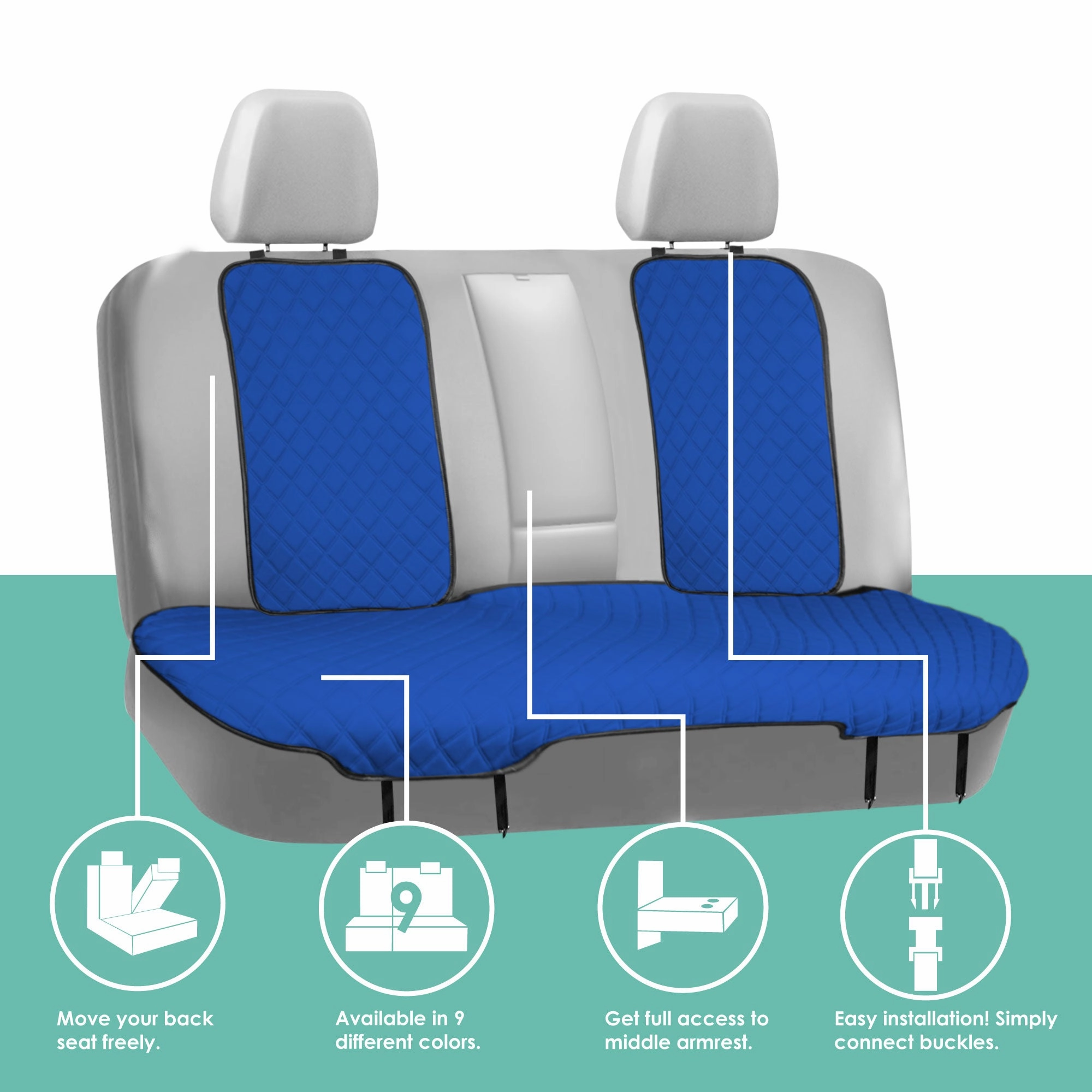 NeoSupreme Seat Protectors - Full Set - Solid Blue