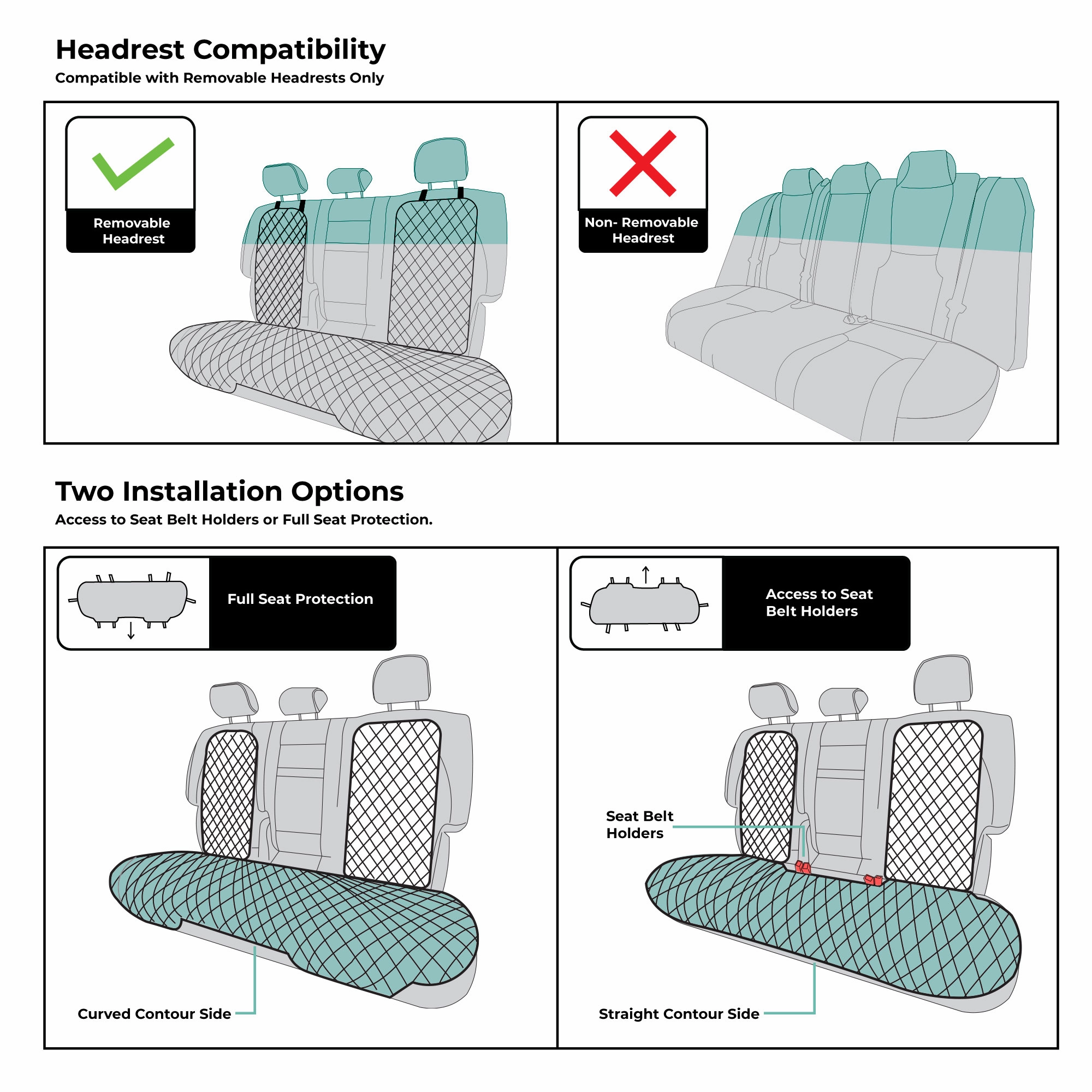 Neosupreme Seat Protectors - Rear Set Aqua