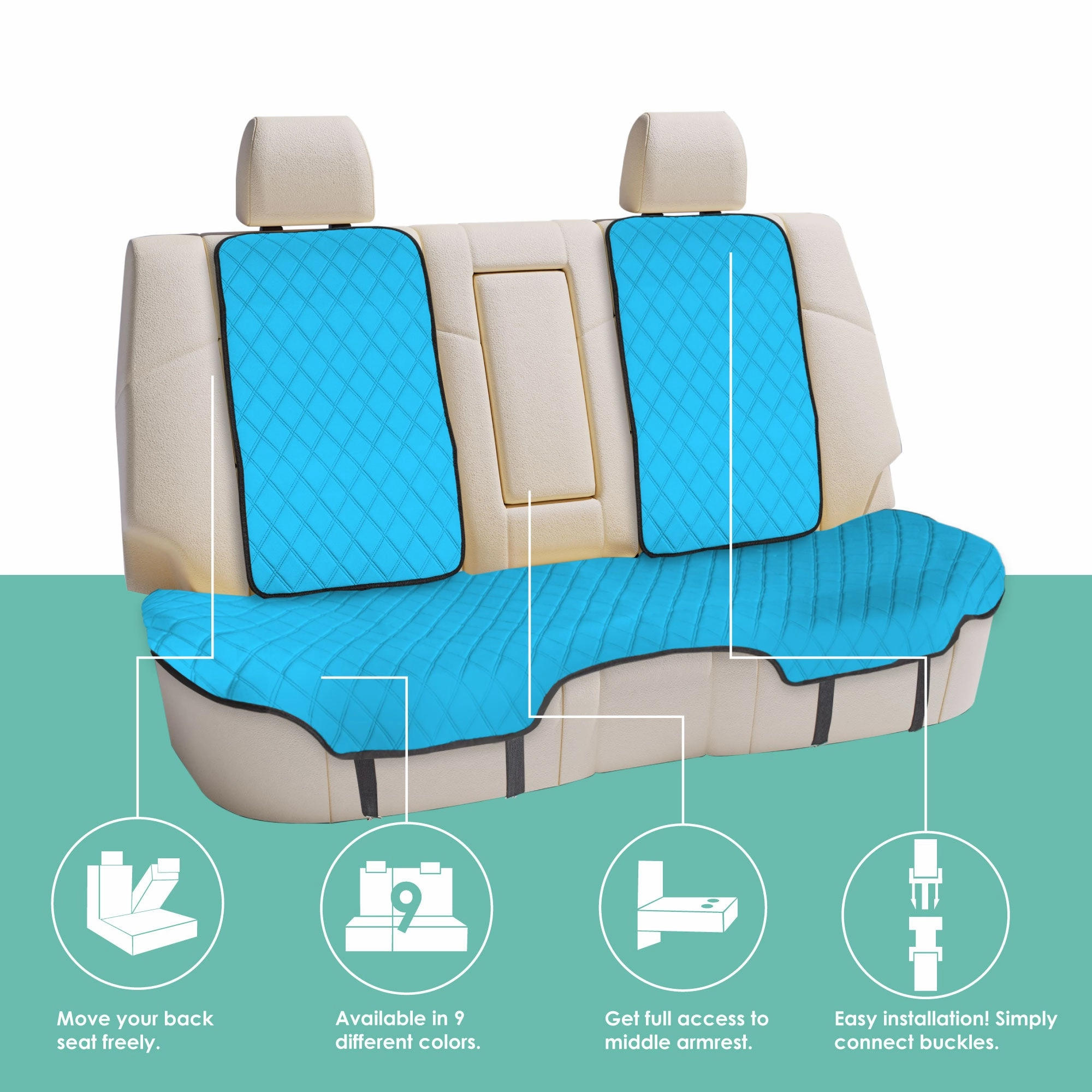 Neosupreme Seat Protectors - Rear Set Aqua