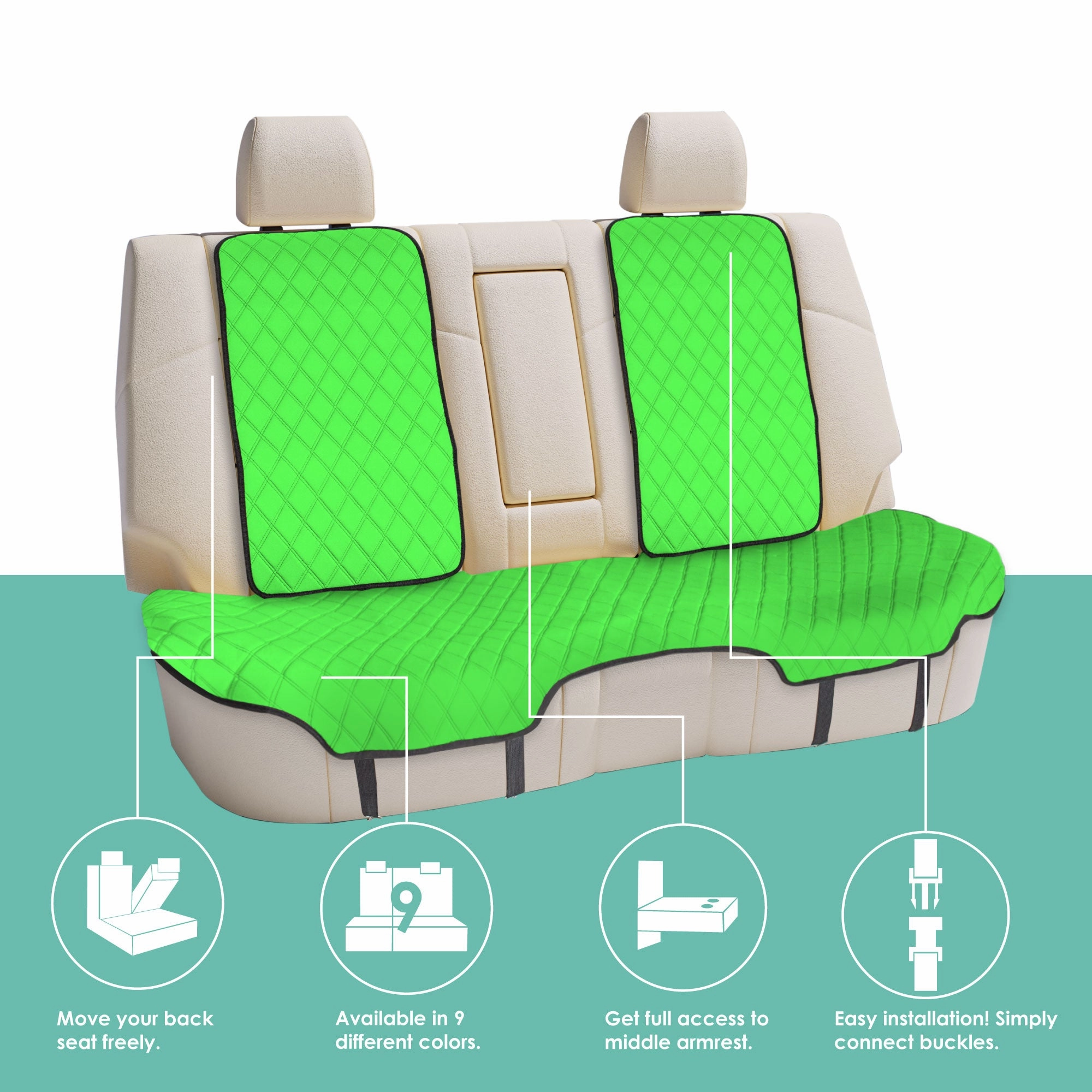 Neosupreme Seat Protectors - Rear Set Green