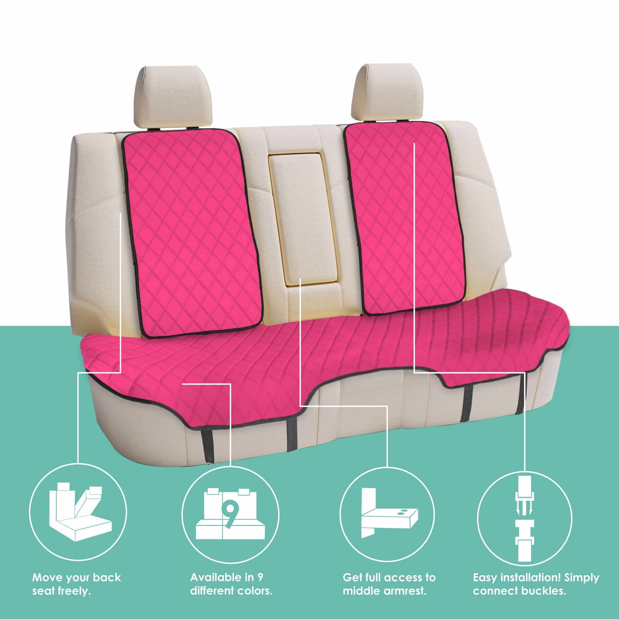 Neosupreme Seat Protectors - Rear Set Pink