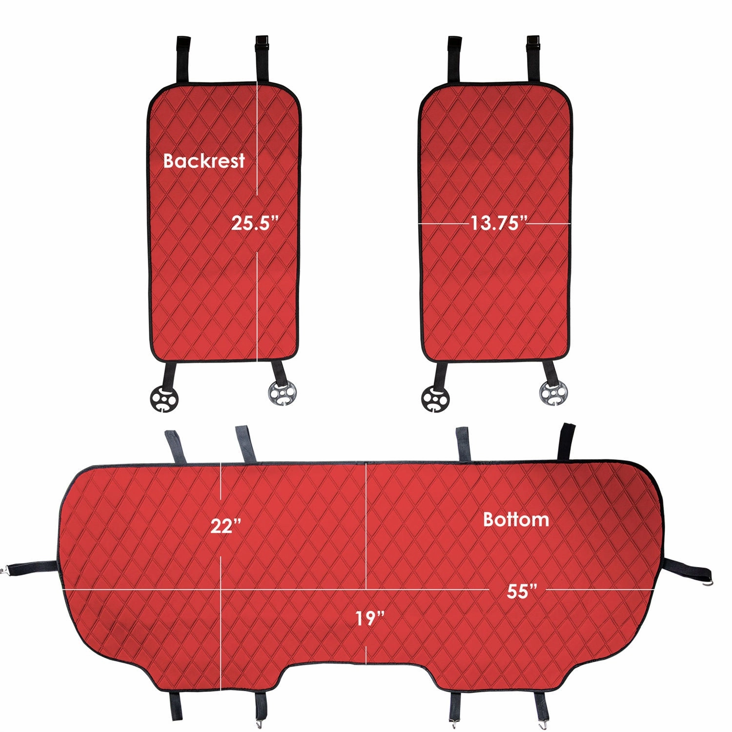 Neosupreme Seat Protectors - Rear Set Red
