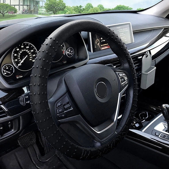 Nibbed Silicone Steering Wheel Cover with Massaging Grip Black