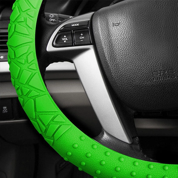 Nibbed Silicone Steering Wheel Cover with Massaging Grip Green