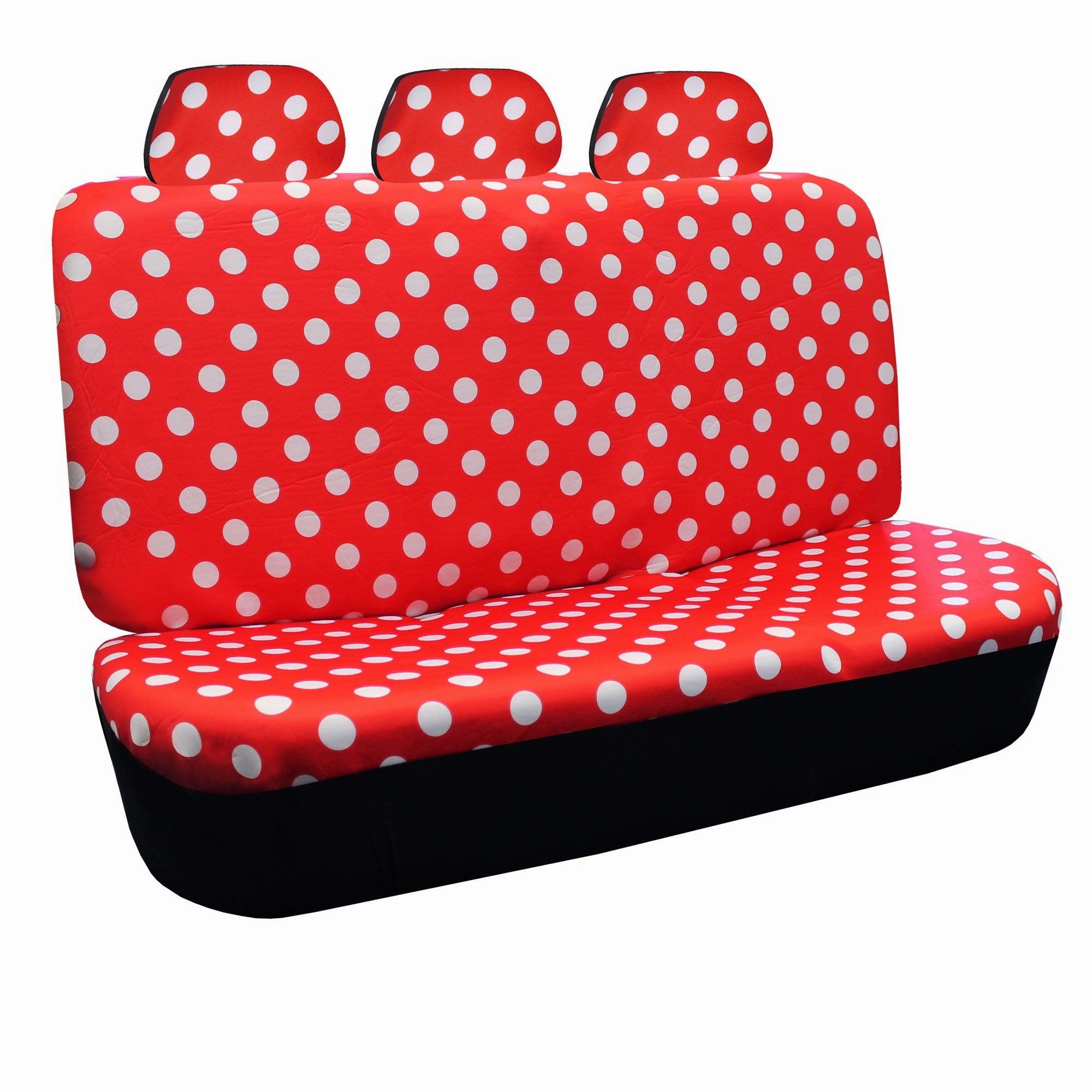 Polka Dots Bench Seat Covers - 2 Tone Polka Dots - Red