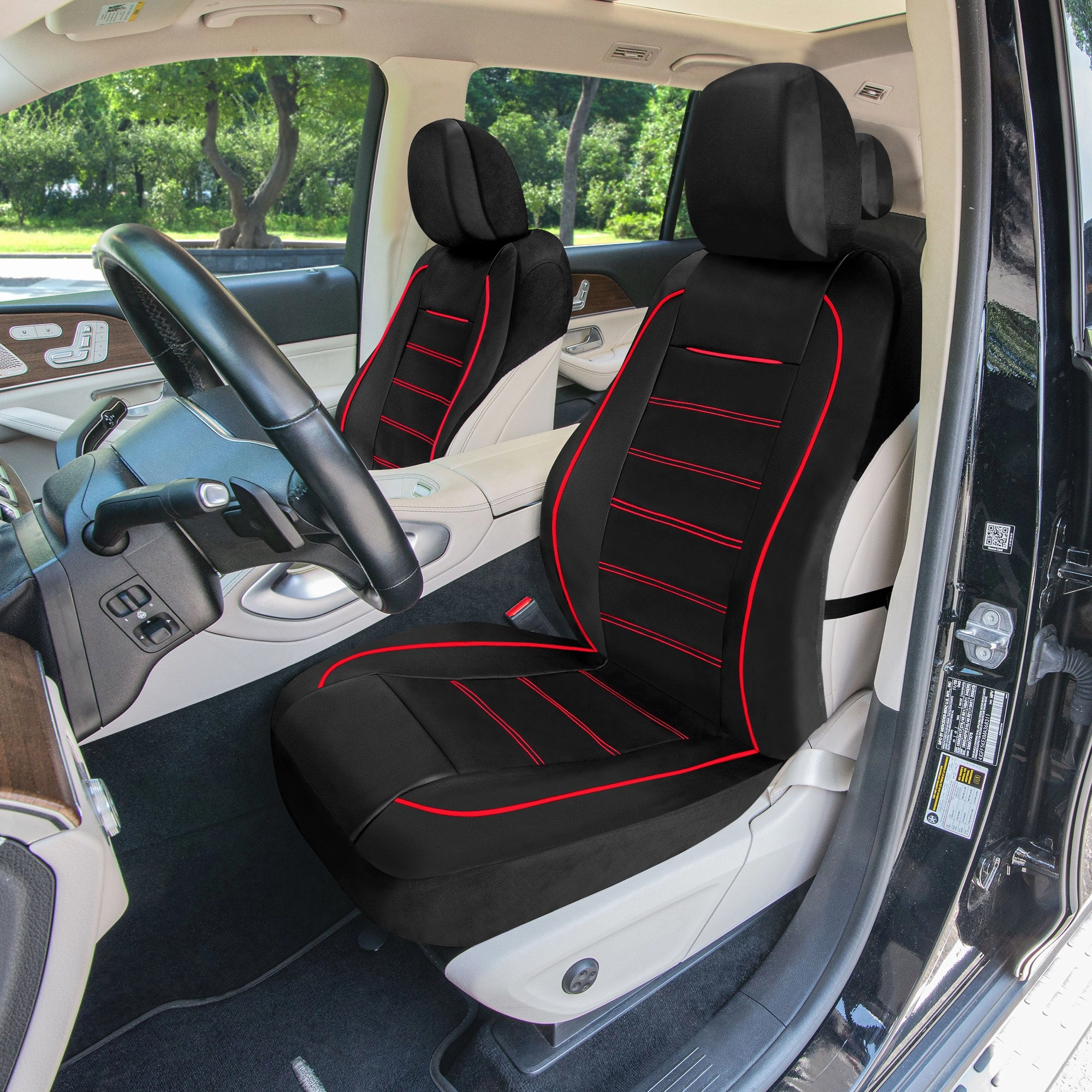 Premier Leatherette Seat Covers - Full Set - Red