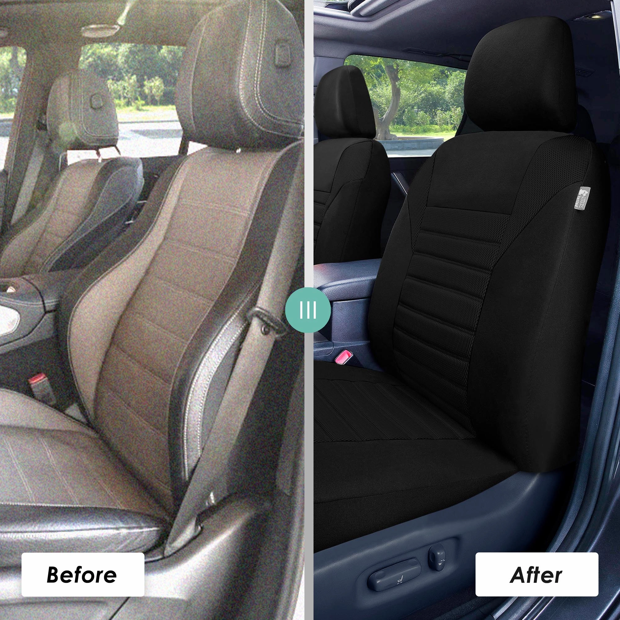 Premium 3D Air Mesh Seat Covers - Front Set Black
