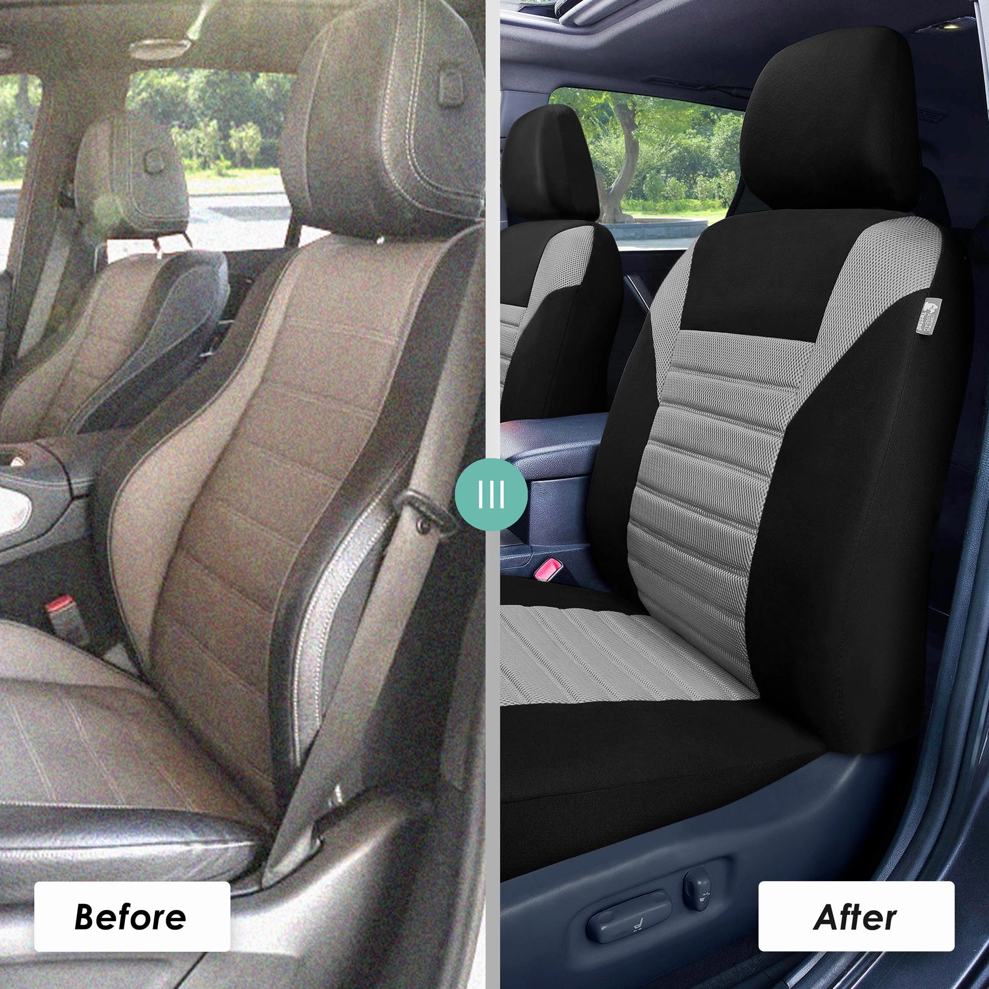 Premium 3D Air Mesh Seat Covers - Front Set Gray
