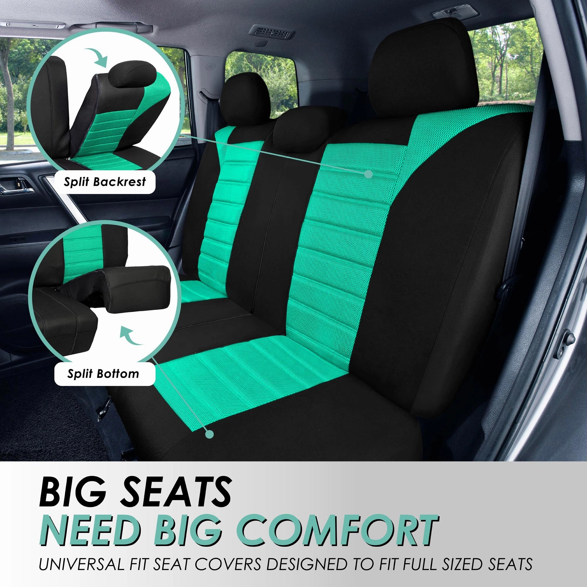 Premium 3D Air Mesh Seat Covers - Front Set Mint