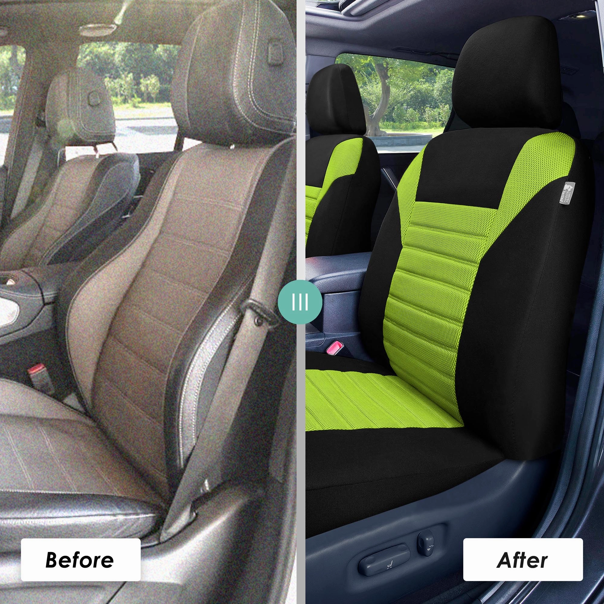 Premium 3D Air Mesh Seat Covers - Full Set Green