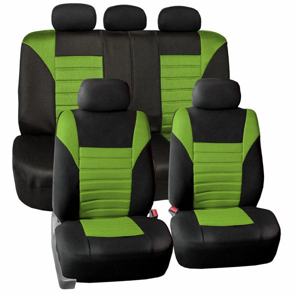 Premium 3D Air Mesh Seat Covers - Full Set Green
