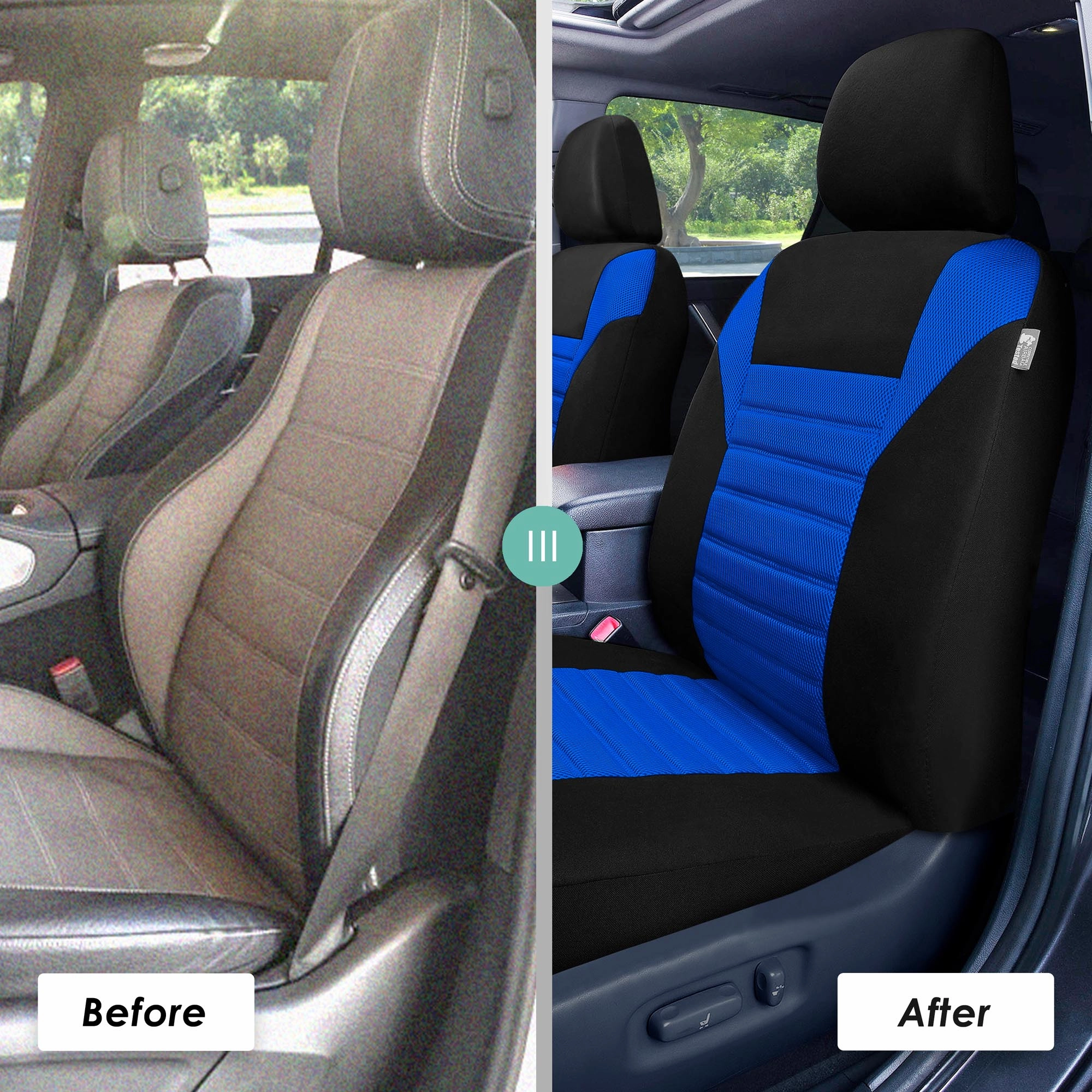 Premium 3D Air Mesh Seat Covers - Rear Blue