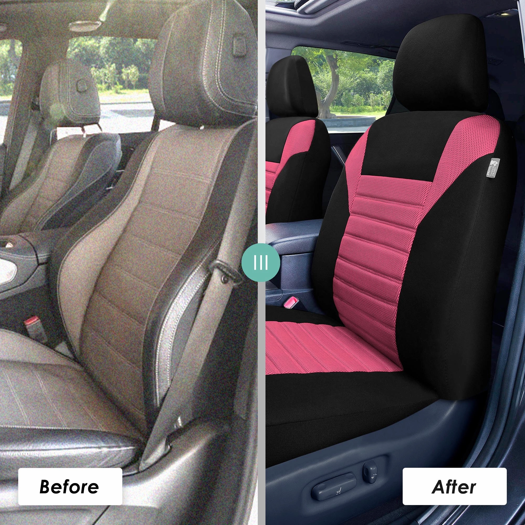 Premium 3D Air Mesh Seat Covers - Rear Pink