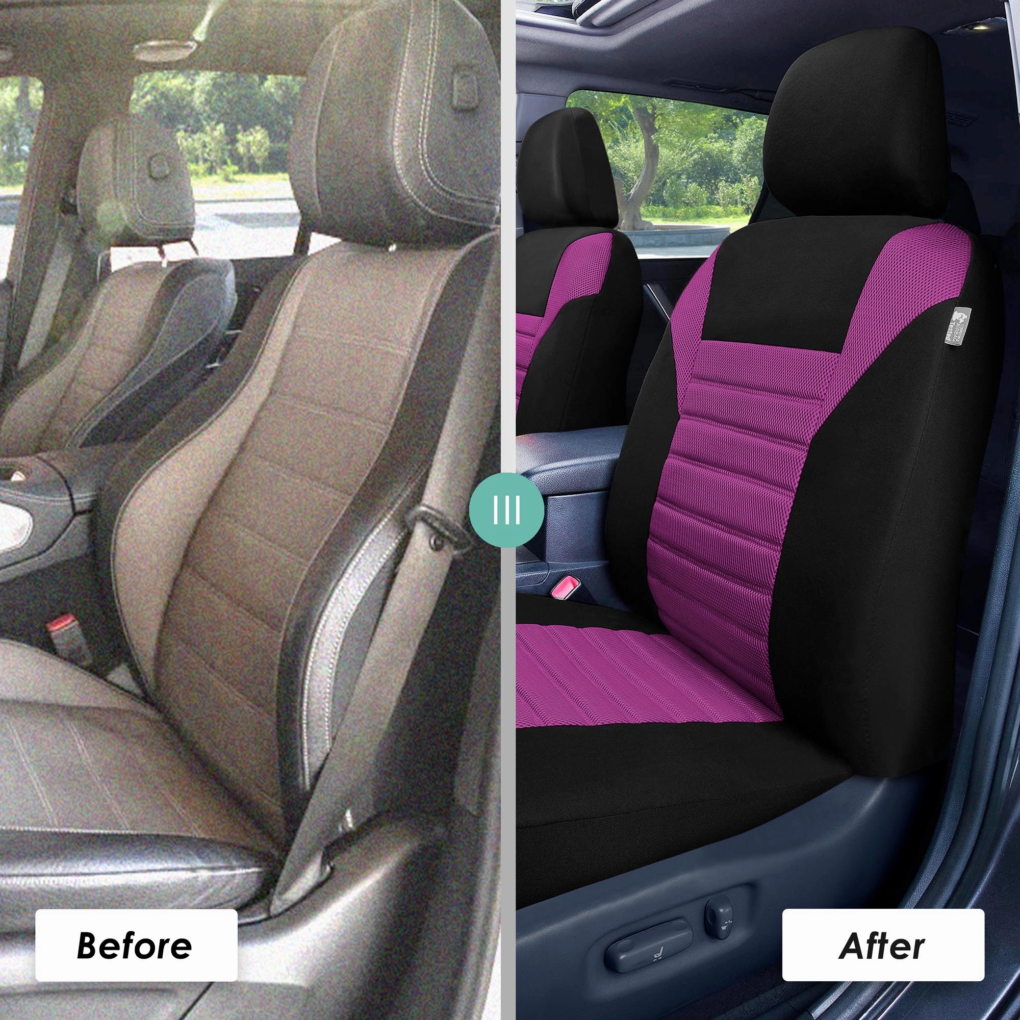Premium 3D Air Mesh Seat Covers - Rear Purple