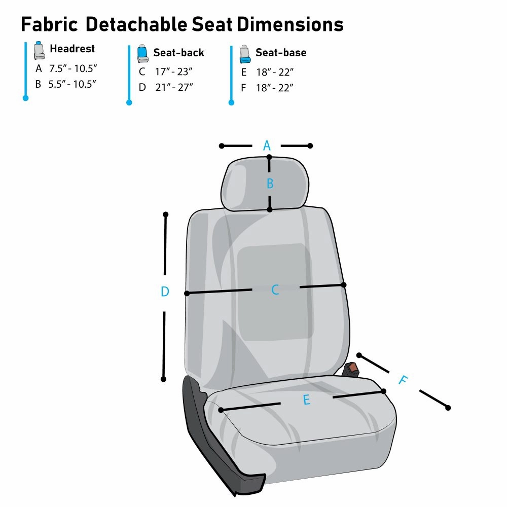 Premium Car Seat Cushions - Front Set Black
