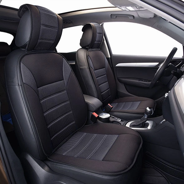 Premium Car Seat Cushions - Front Set Black
