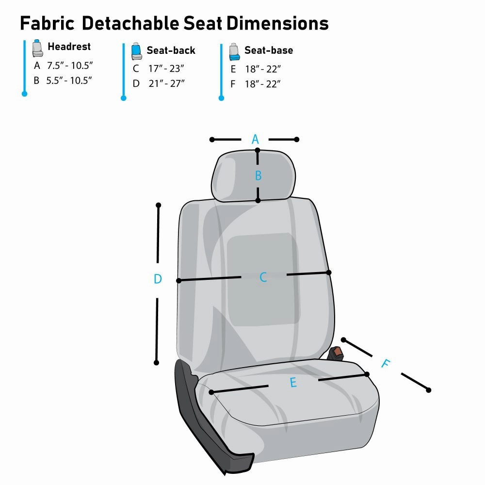 Premium Modernistic Flat Cloth Seat Covers - Front Set Green