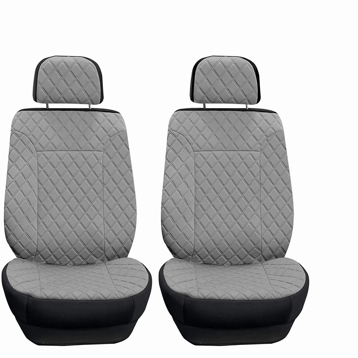 Prestige79 Neosupreme Diamond Stitch Car Seat Covers - Front Set Gray