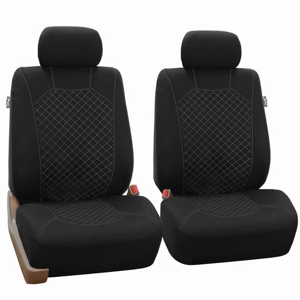 Quilted Flat Cloth Seat Covers - Front White