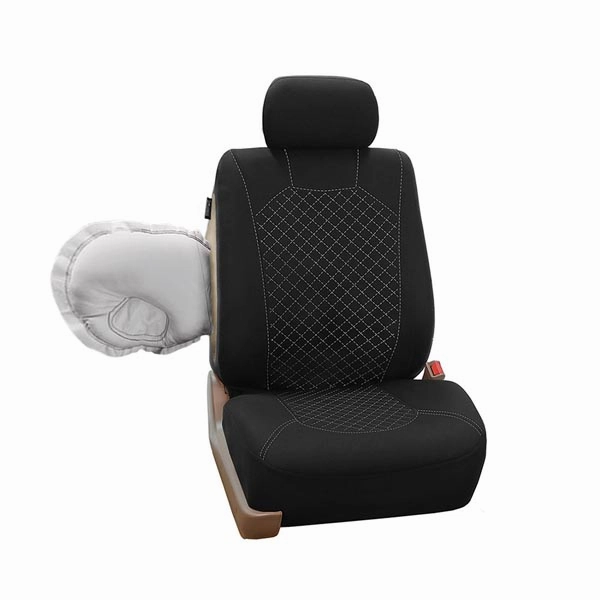 Quilted Flat Cloth Seat Covers - Front White