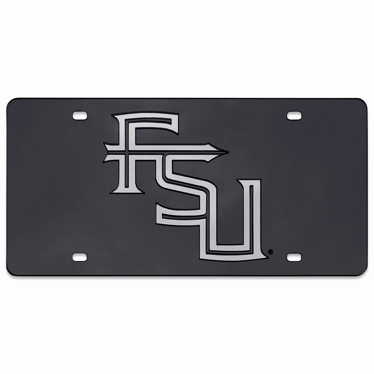 Rico Stacked FSU Mirrored Acrylic License Plate - Silver/Black