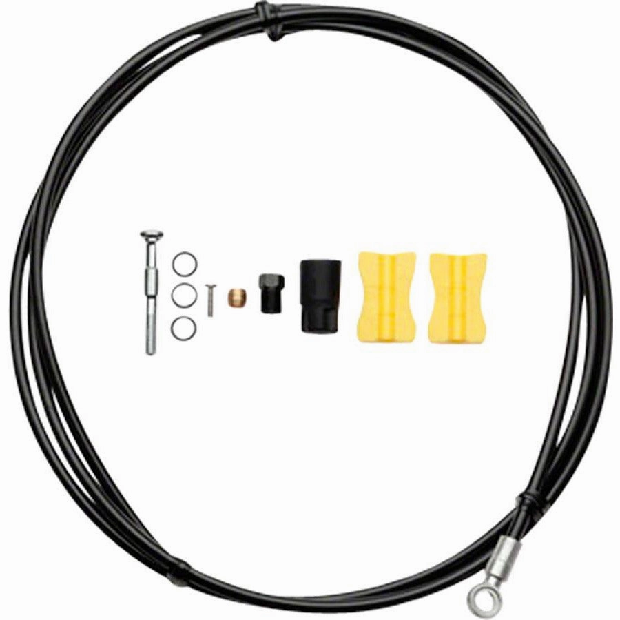 Shimano SM-BH90-SB High Pressure Disc Brake Hose Kit - Normal Silver Banjo Caliper Connector, 2000mm, Black