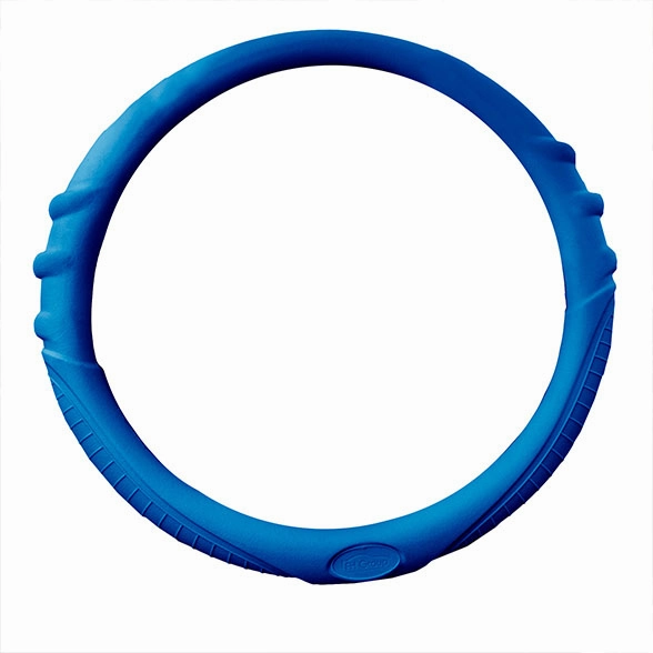 Silicone Steering Wheel Cover with Grip Marks Blue