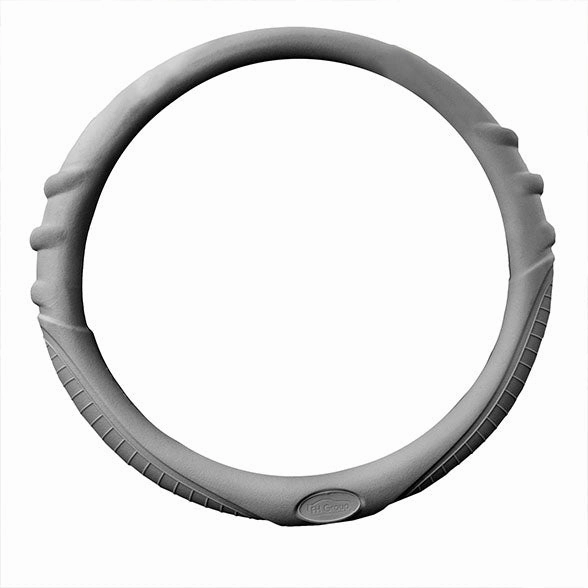 Silicone Steering Wheel Cover with Grip Marks Gray