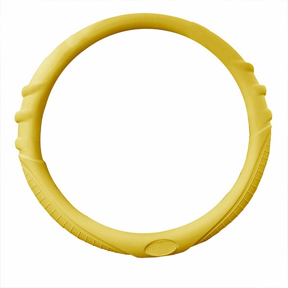 Silicone Steering Wheel Cover with Grip Marks Yellow