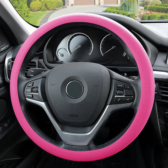 Snake Pattern Silicone steering wheel cover Baby Pink