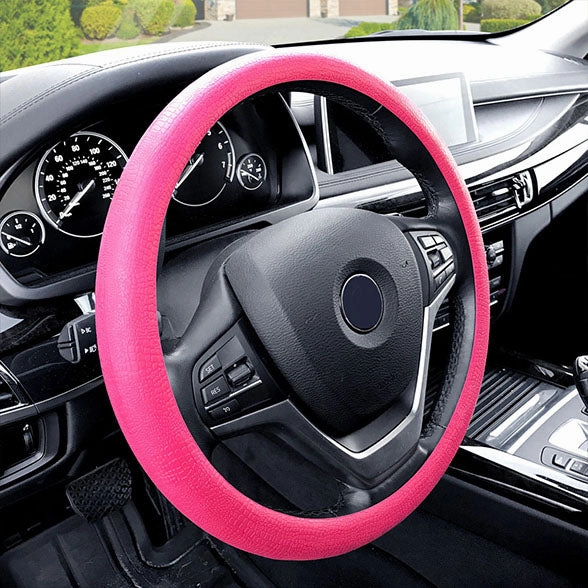 Snake Pattern Silicone steering wheel cover Baby Pink