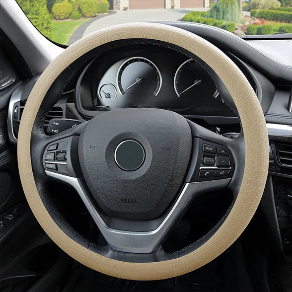 Snake Pattern Silicone steering wheel cover Beige