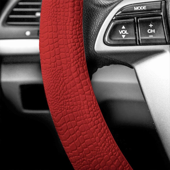 Snake Pattern Silicone steering wheel cover Burgundy