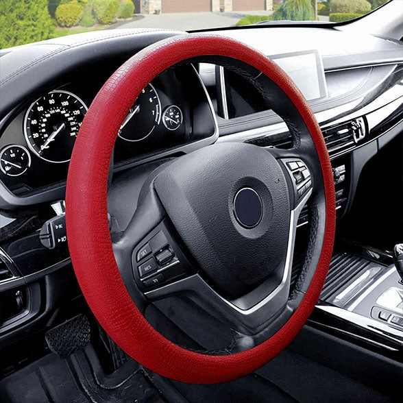 Snake Pattern Silicone steering wheel cover Burgundy