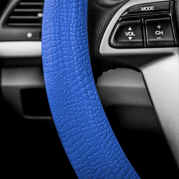 Snake Pattern Silicone steering wheel cover Dark Blue