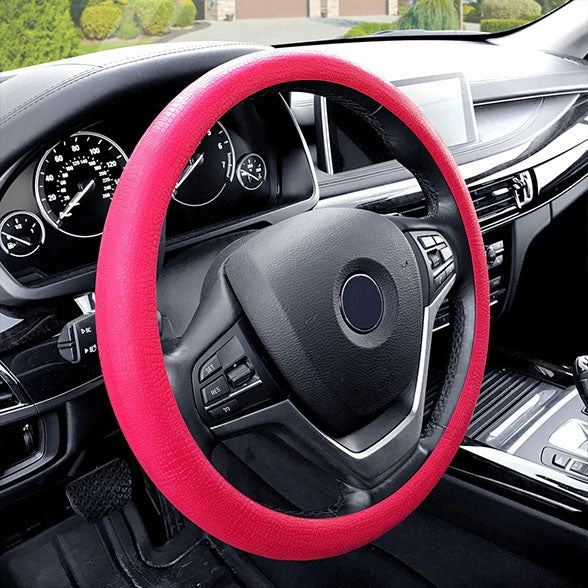 Snake Pattern Silicone steering wheel cover Magenta