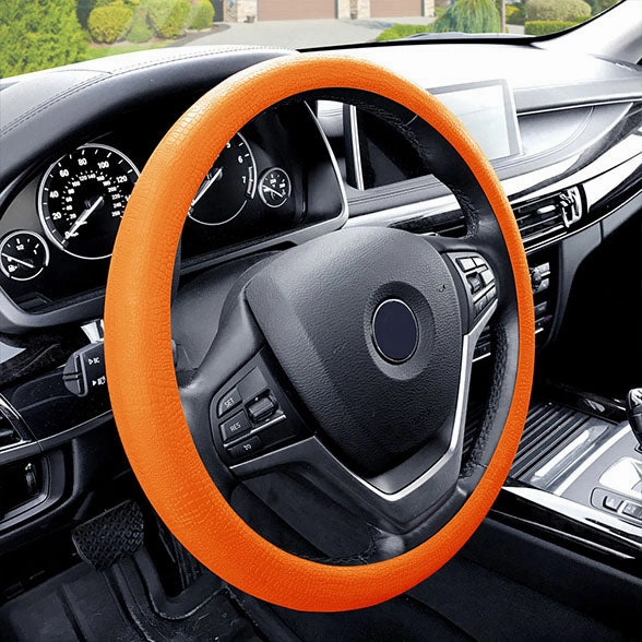Snake Pattern Silicone steering wheel cover Orange