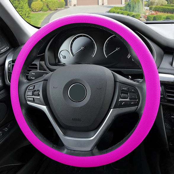 Snake Pattern Silicone steering wheel cover Pink