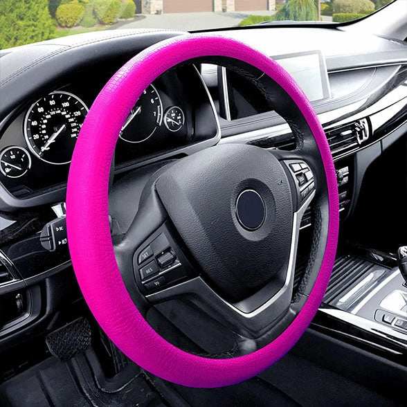 Snake Pattern Silicone steering wheel cover Pink