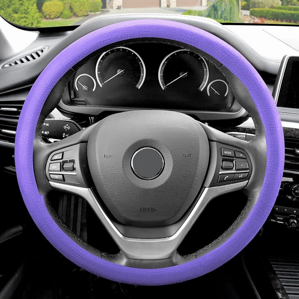 Snake Pattern Silicone steering wheel cover Purple