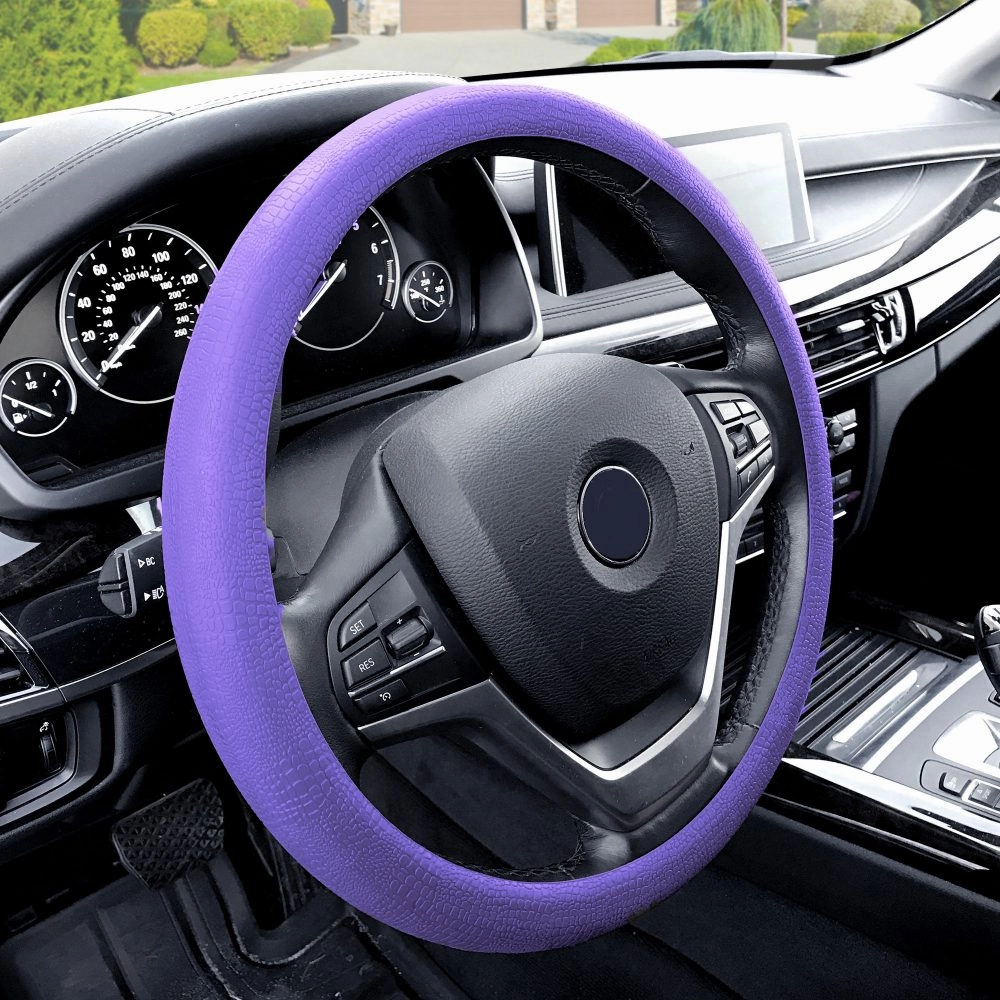 Snake Pattern Silicone steering wheel cover Purple
